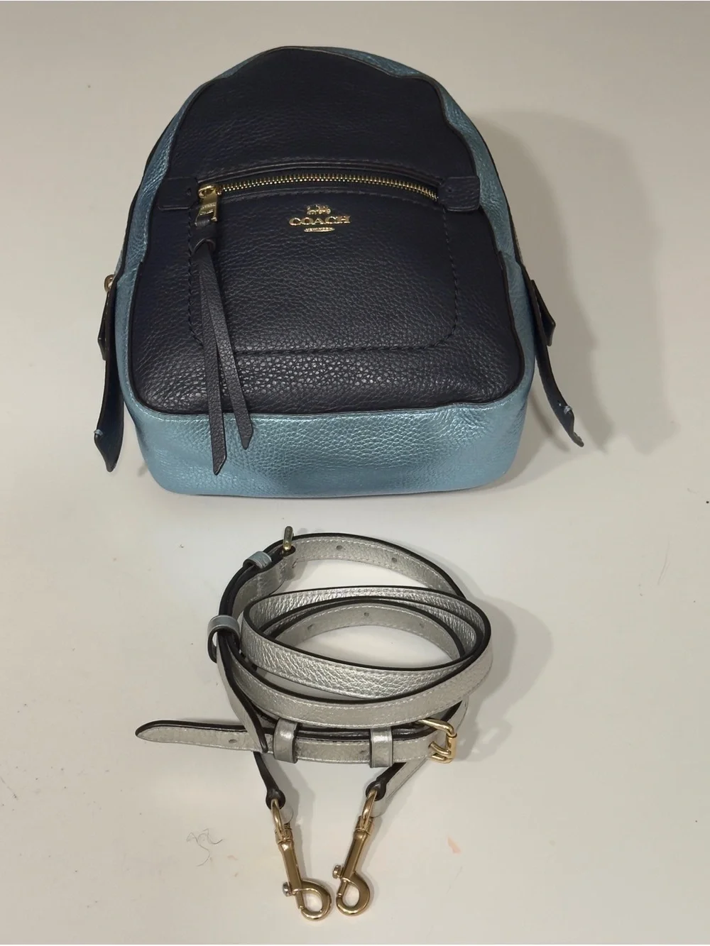 Coach Andi Colorblock Metallic Multicolor Leather Convertible Backpack F49122